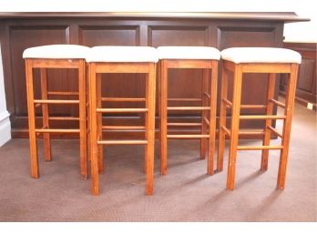 Four Winsome Faux Leather Top Bar Stools
