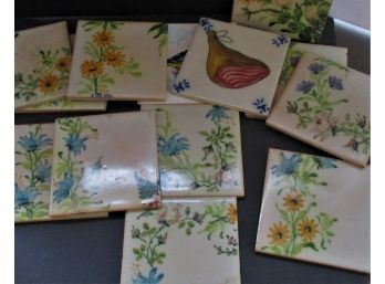 Lot Of Painted Tiles
