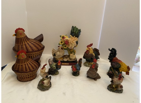 Lot Of 12 RARE Vintage Rooster Collection #1