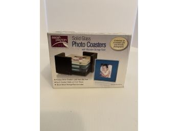 Solid Glass Photo Coasters - NEW In Box - Sarah Peyton Home Collection