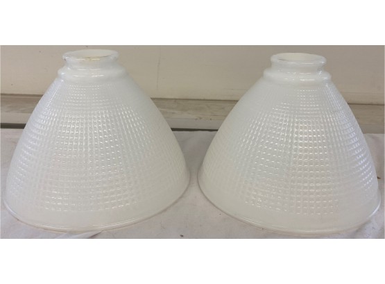 Two Milk Glass Shades