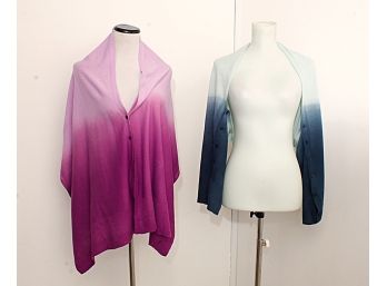 Two Ombre Button Scarves