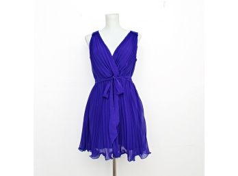 Fun Lush Royal Blue Pleated Dress, Size Medium