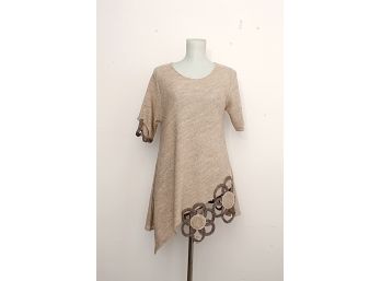 Natural Taupe Linen Top