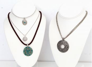 Four Fashion Necklaces, One Chaps
