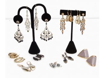 Twelve Pairs Of Fashion Pierced Earrings