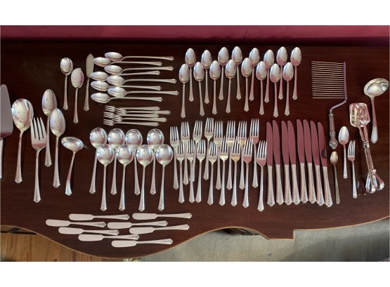 70 Piece Holmes & Edwards 'Spring Garden' Silver Plated Flatware With Serving Pieces