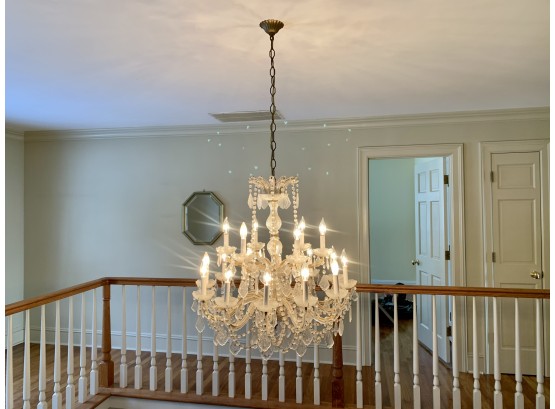 18 Light Maria Theresa Crystal Chandelier, Paid $3225 * Must Be Removed By Professional *