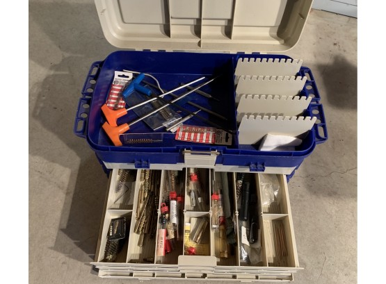 Storage Box Filled With Firearm Cleaning Supplies