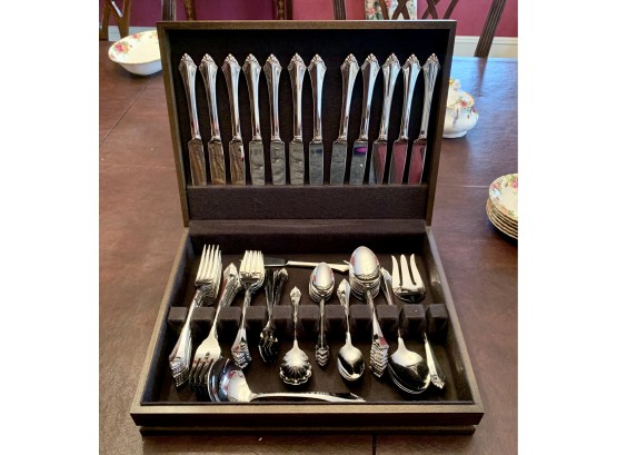 'Community' By Oneida Stainless Flatware, Service For 12 With Chest