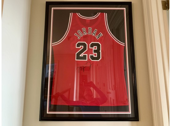 Framed Signed Michael Jordan Jersey With Certificate Of Authenticity