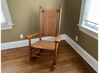 'Carolina Rocker' Wood Rocking Chair With Tight Woven Seat & Back From P & P Chair Company, Asheboro, NC