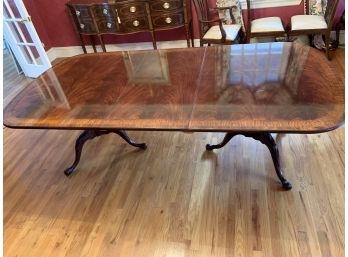 Drexel Heritage Heirloom Double Pedestal Flame Mahogany Dining Table With Three Leaves