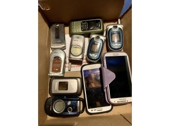Box Full Of Older Mobile Phones