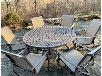 Outdoor Table & Six Arm Chairs