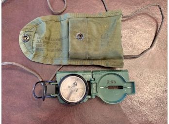Magnetic Compass & Pouch Field Gear Case By Stocker & Yale, Beverly, MA