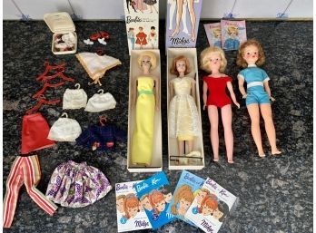 Vintage 1960's Barbie, Midge With Original Boxes & Tammy Dolls