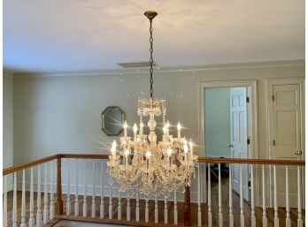 18 Light Maria Theresa Crystal Chandelier, Paid $3225 * Must Be Removed By Professional *