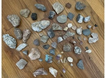 Large Collection Of Rocks And Minerals Including Turquoise, Amethyst And Obsidian
