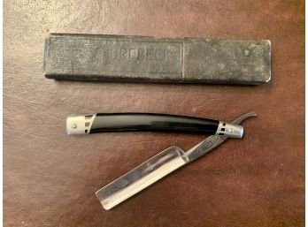 Vintage Brebeck Solingen 85 Straight Edge Razor With Case, Made In Germany