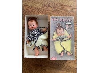 Vintage 1960's Baby Pebbles Doll In Original Box