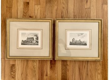 Pair Of Custom Framed Antique Scotland Landmark Engravings By Sparrow, Published By S. Hooper
