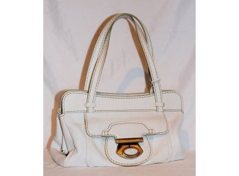 Tods White Leather Double Handled Shopper Bag