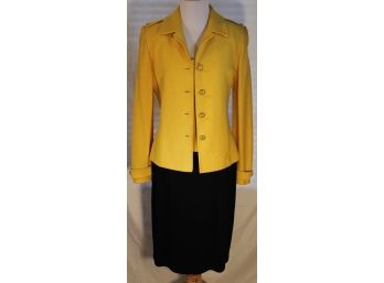 St. John 3pc. Yellow Metallic Jacket, Tank Top Outfit, Sz. 4