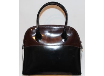 Furla Black/Brown Bi-color Bag W/ Double Top Handle