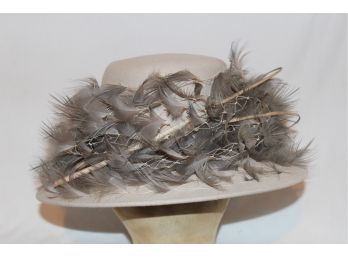 Graham Smith Felt Hat W/ Natural Feather Trim, Made In London