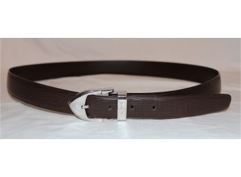 Louis Vuitton Mens Brown Textured Leather Belt Sz. 38
