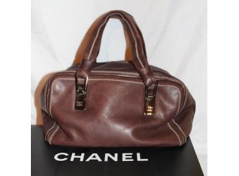 Chanel Brown Leather Double Handled Bag