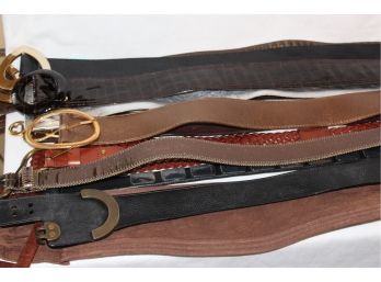 Lot Of Twelve Assorted Leather Belts - Gucci Heart Belt