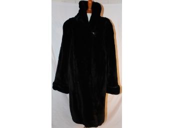 Black Sheared Mink Coat W/ Shawl Collar