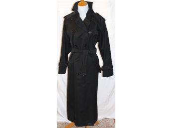 Burberry London Black Classic Trench Coat- Size 6 Long