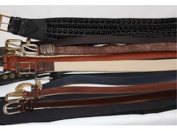 Lot Of Fourteen Assorted Leather Belts