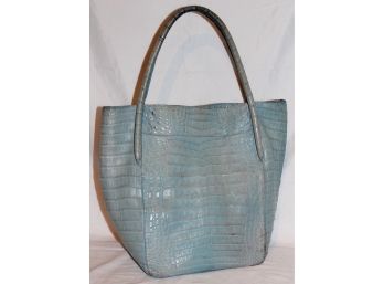 Nancy Gonzalez Blue Crocodile Bucket Bag