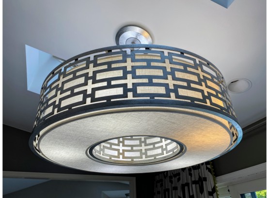 Oversized Contemporary Drum Chandelier With Metal Design
