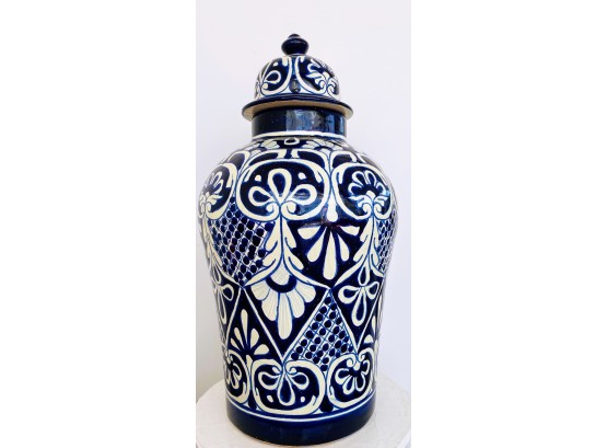 Oversized Handmade Mexican Pottery Jar With Lid