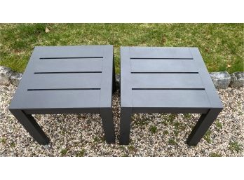 Pair Of Restoration Hardware Aegean Aluminum Side Tables - Retail For $660 EACH