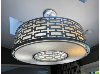 Oversized Contemporary Drum Chandelier With Metal Design