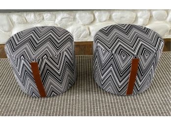 Pair Of Missoni Home Cylinder Ottoman - Retail For $500 EACH