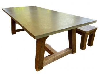 Restoration Hardware French Beam And Concrete Dining Table - Retails For More Than $5,500