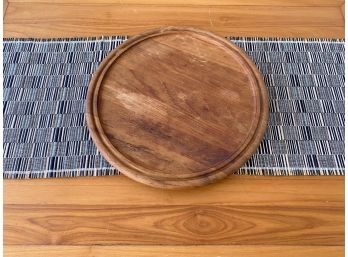 Wood Lazy Susan And Bamboo Table Runner