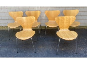 Set Of Six Fritz Hansen Series 7 Chairs - Made In Denmark