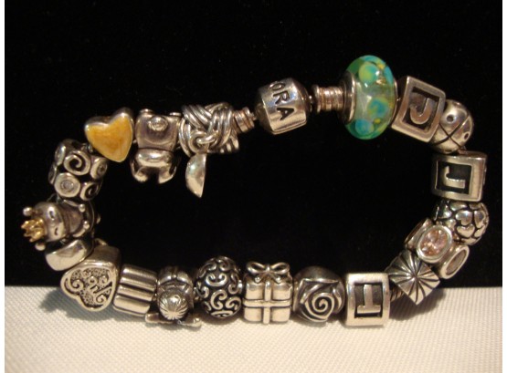 Sterling Pandora Bracelet With 20 Charms