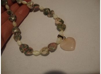 Semi-precious Stoneheart Necklace 925 Clasp