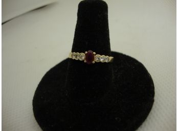 14K Ruby And Diamonds Ring Size 6.5