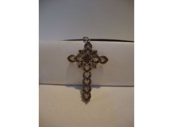 Sterling Marcasite Cross On Sterling Chain