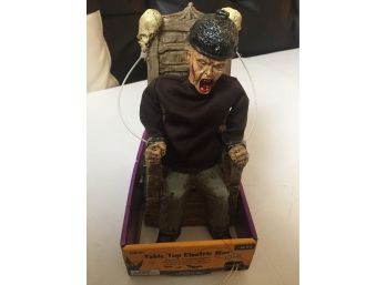 Halloween Table Top Electric Chair Man New!